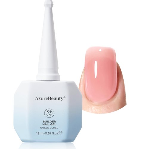 AZUREBEAUTY Builder Nail Gel - 7-in-1 Jelly Peach, 18ml | Beginner-Friendly Nail Strengthener for DIY Home Salon