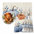 Blue Pumpkin Fall Placemats Set of 4 13x19 Inch Autumn Table Decor Washable
