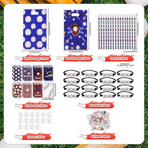 134Pcs Baseball Party Favors Set for Birthdays & Events