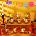 Set of 8 Metal Butterfly Candle Holders for Day of the Dead Decorations