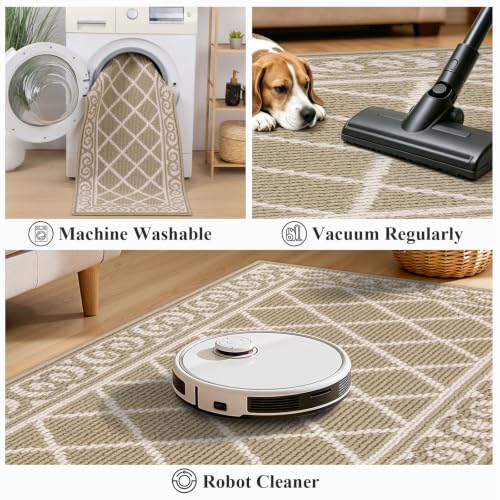 Kitchen Rugs Set of 2 Non-Slip Washable Floor Mats - Waterproof & Durable