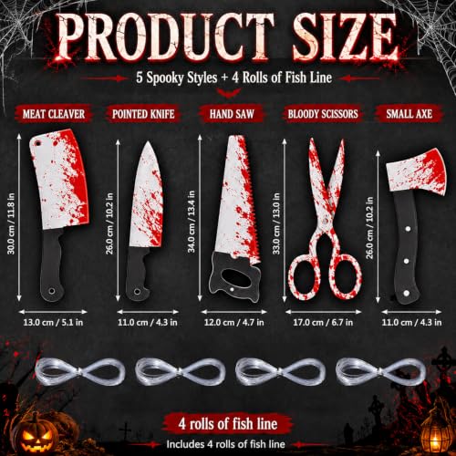 Halloween Bloody Knife Banner Decorations 20Pcs Spooky Weapon Ornaments