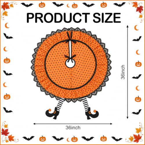 Halloween Tree Skirt 36 Inch Witchy Christmas Mat for Holiday Home Decor
