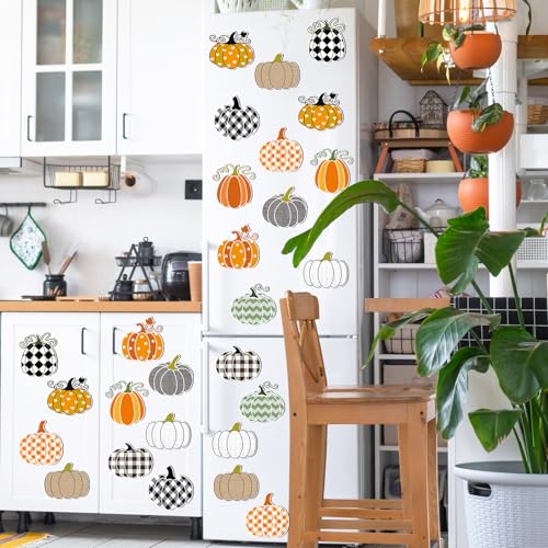 Fall Pumpkin Refrigerator Magnets Set - 30 Bright Halloween Car & Home Decor