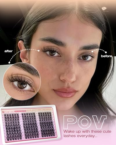 Wispy Fish Tail Clusters Eyelash Extensions - Natural 10-16mm, 180 Pcs - EYDEVRO
