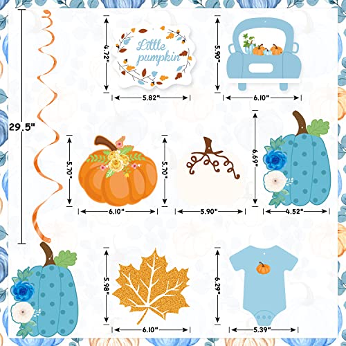 Fall Pumpkin Hanging Decorations for Baby Shower and Party - 20 Pack