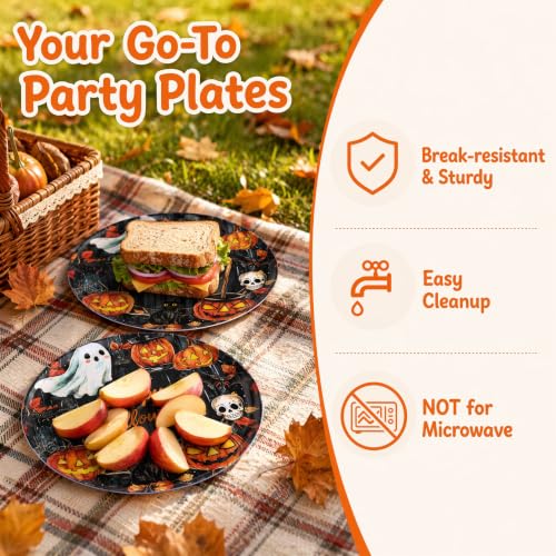 Halloween Ghost Pumpkin Melamine Dinner Plates Set 12Pcs - Variation of THIS listing
