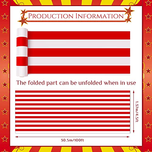 Red and White Striped Tablecloth Roll - Party Decor & Event Supplies