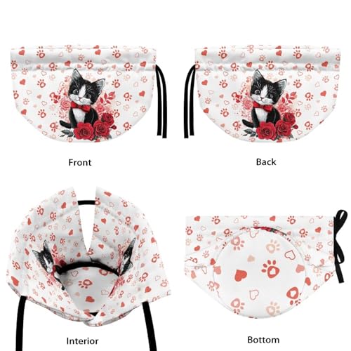 Cat Red Paw and Rose Breakfast Pot Cover - Insulated Dustproof Teapot Cozy