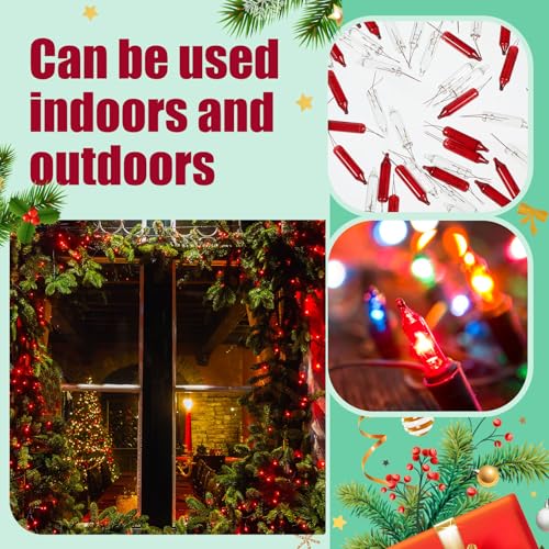 Incandescent Mini Christmas Light Bulbs - Warm Red Replacement for 50/100/150/200 Count String Lights