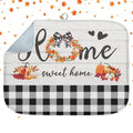Sanwarm Fall Pumpkin Absorbent Dish Drying Mat - 16 x 18 Inches, Home Sweet Variation