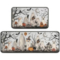 Halloween Horror Kitchen Rugs Set of 2 Non Slip Washable Indoor Floor Mats