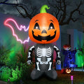 4FT Inflatable Skeleton with Pumpkin Head Halloween Decor Lighted Indoor Outdoor