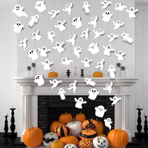 Ghost Halloween Wall Stickers - 42Pcs 3D Ghost Wall Decor for Horror Classroom & Home - Variation Ghost-2