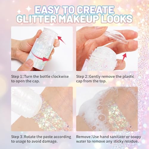 Green Body Glitter Stick for Face Hair & Body Sparkle - Festive Makeup