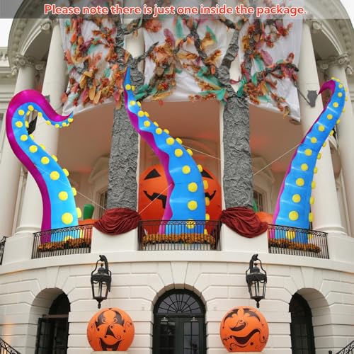 Giant Inflatable Octopus Tentacle Halloween Decor with Lights - Style C - 11.5FT Tall Outdoor Prop