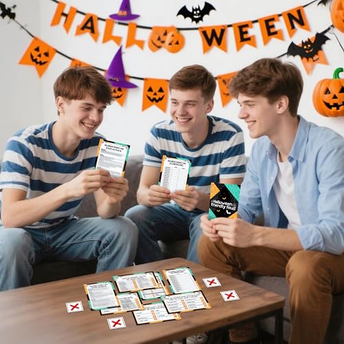 Halloween Friendly Feud Game - Colorful Family Trivia Board Game for Groups