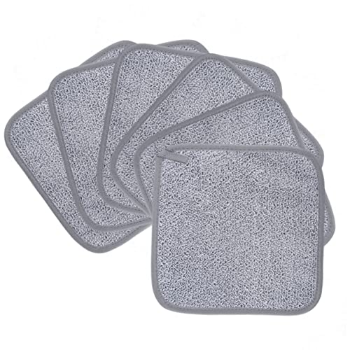 Microfiber Makeup Remover Cloths - 8x8 in Reusable Facial Cleansing Pads, Gray, 6 Pack