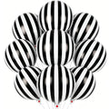 9 Pcs Black and White Striped Balloon Set for Halloween & Party Decorations