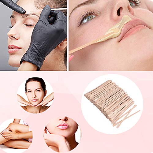 400 Pack Wax Applicator Sticks for Face Eyebrows Hair Removal - Wooden Spatulas - Small Size