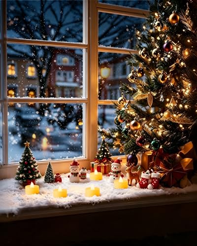 Ivory Battery Operated Tea Lights Candles 12 Pack - Flameless, Safe, Long-Lasting