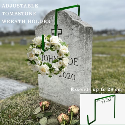 Adjustable Cemetery Wreath Hooks - Over the Door Grave Decorations, 2 Pack