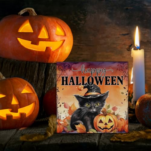 Halloween Decorations Happy Halloween Wooden Sign - Ghosts Spooky Decor - Variation: HALLOWEEN
