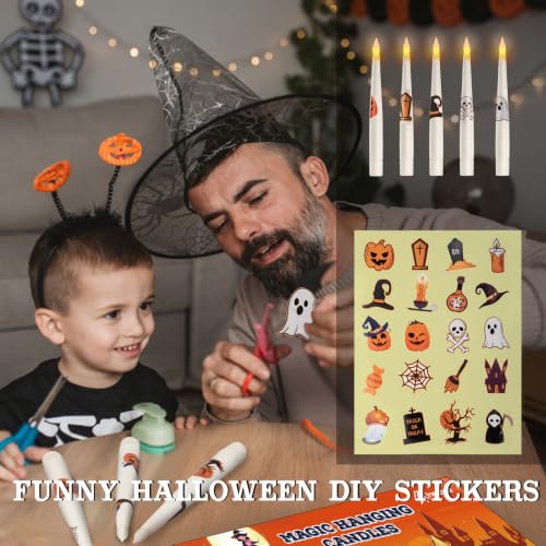 Floating Candles with Wand Remote Control - 20 Pcs Halloween Hanging Decor
