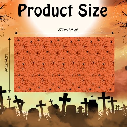 Halloween Tablecloth 2 Pack Disposable Rectangle Plastic Cover - 54 x 108 Inches - Variation 2 / Halloween-6