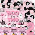 Halloween Birthday Balloon Arch Kit with Cake Toppers & Tablecloth for 2 Years Old Party