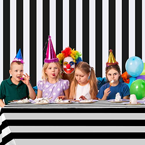 Black and White Striped Tablecloth Roll 100 Ft Carnival Party Decor