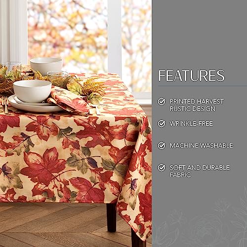 Autumn Harvest Fall Printed Tablecloth 60 x 84 Inches Multicolor