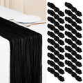 Showgeous 20 Pack Black Cheesecloth Table Runner - 17 x 108 Inches, Wedding & Party Decor