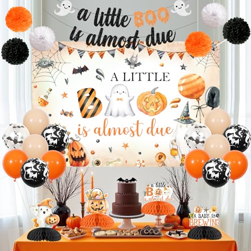 Halloween Baby Shower Decorations Set with Banner Balloons and Centerpieces