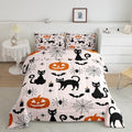 Feelyou Halloween Comforter Set Full Size Pumpkin Bats Bedding Multi 079