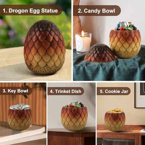 Large Halloween Dragon Egg Candy Bowl - Extra Large Red Decor & Storage