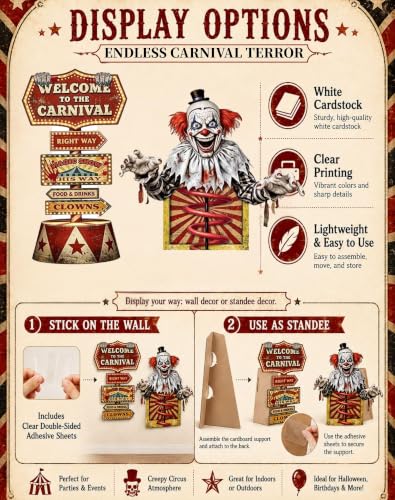 Halloween Creepy Carnival Decorations Set for Parties and Events