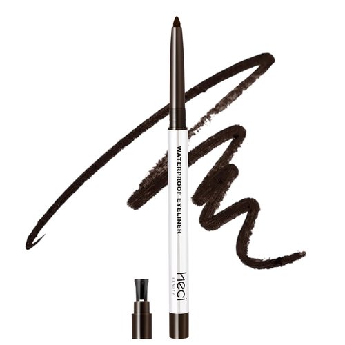 HECI BEAUTY Gel Eyeliner Pencil - Ultra-Smooth, Longwear Waterproof Formula | Dark Brown, 24HR Wear