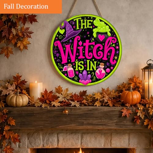 Witchy Halloween Wooden Sign for Home - The Witch Is In Sign - Variation: Witchy
