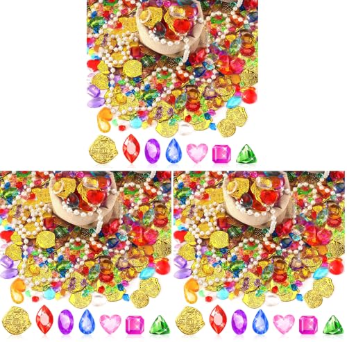 Small Pirate Treasure Pool Toys Set – Gems, Coins & Pearls, 246 pcs