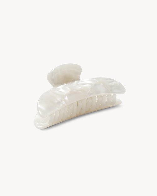 MACHETE Women Hair Clip Midi Heirloom Claw Clip, 3.5 inch Hair Clamp Fashion Hair Accessories (White Shell)