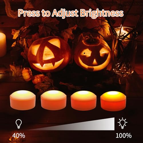 6 Pack Halloween LED Pumpkin Lights with Remote & Timer - Flickering Flameless Jack-O-Lantern Candles