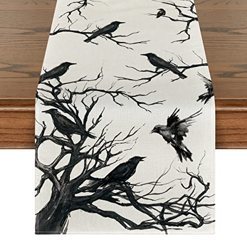 Halloween 13x36 Inch Table Runner - Beige Polyester Home Party Decor