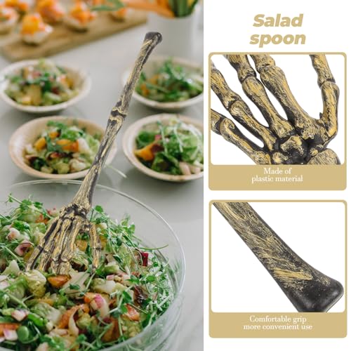 Skeleton Hands Salad Serving Spoons Halloween Table Decor - Skull Arm Shape Utensils