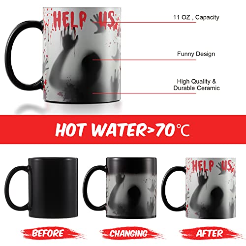 Color Changing Zombie Mug - Heat Sensitive Ceramic Coffee Cup, 11 oz