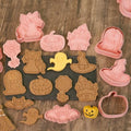 Mini Halloween Cookie Cutters with 3D Stamps - Cat Design Set