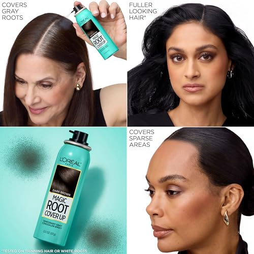 Gray Hair Spray - Black, 2 oz - Instant Root Cover Up, Temporary & Buildable