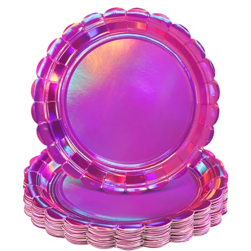 Iridescent Pink Party Plates 9 Inch - 30 Pack for Events & Celebrations Variation of THIS listing