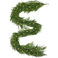 9 FT Norfolk Pine Garland with LED Lights - Artificial Greenery for Indoor Outdoor Decor