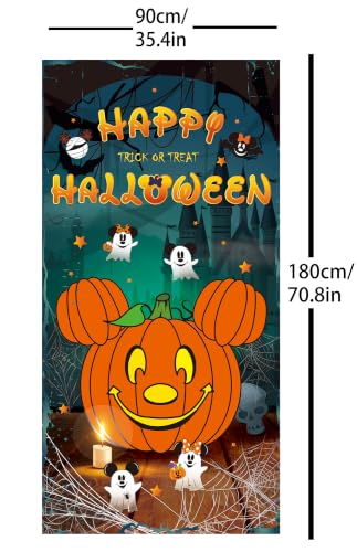 Halloween Door Cover Spooky Banner Decorations for Party & Home